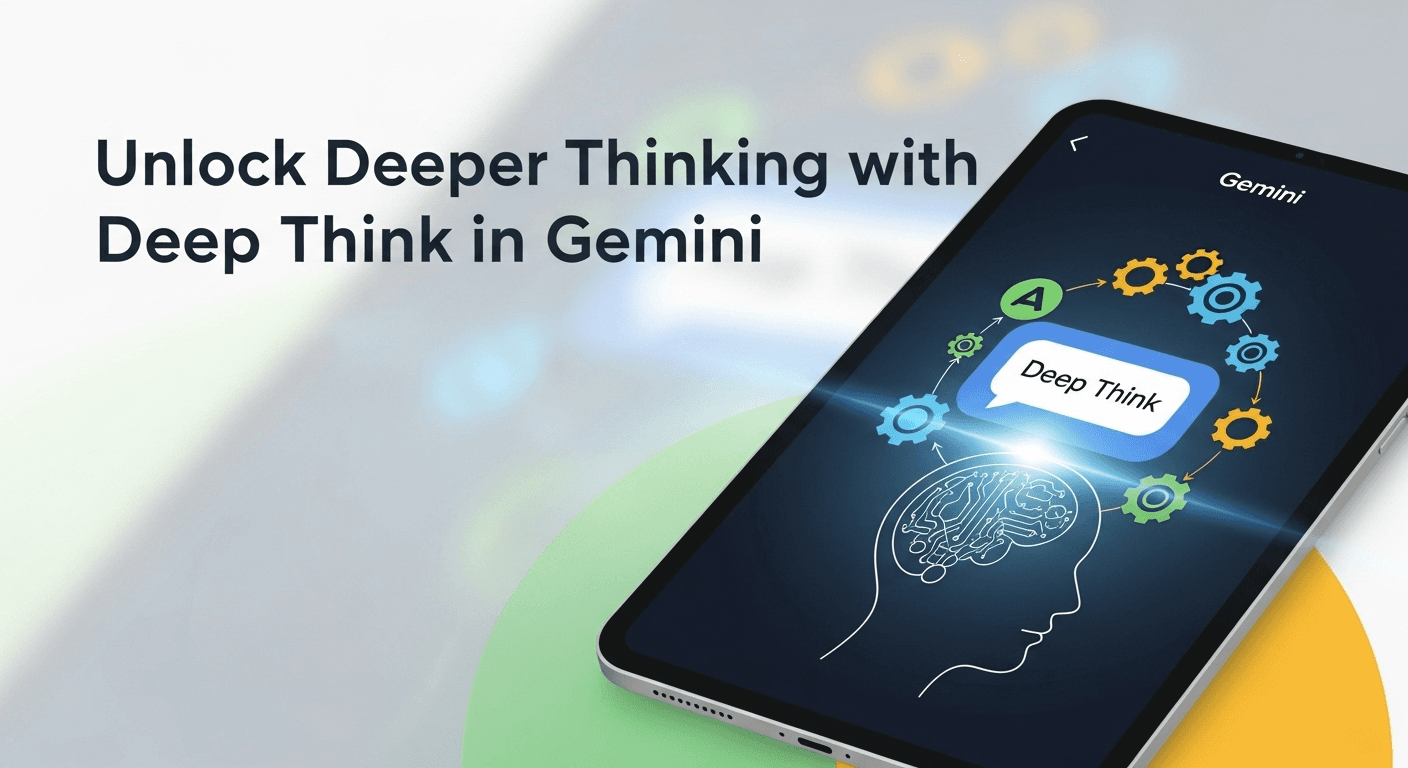 Phone screen displaying the Gemini app with the Deep Think feature enabled for a complex prompt