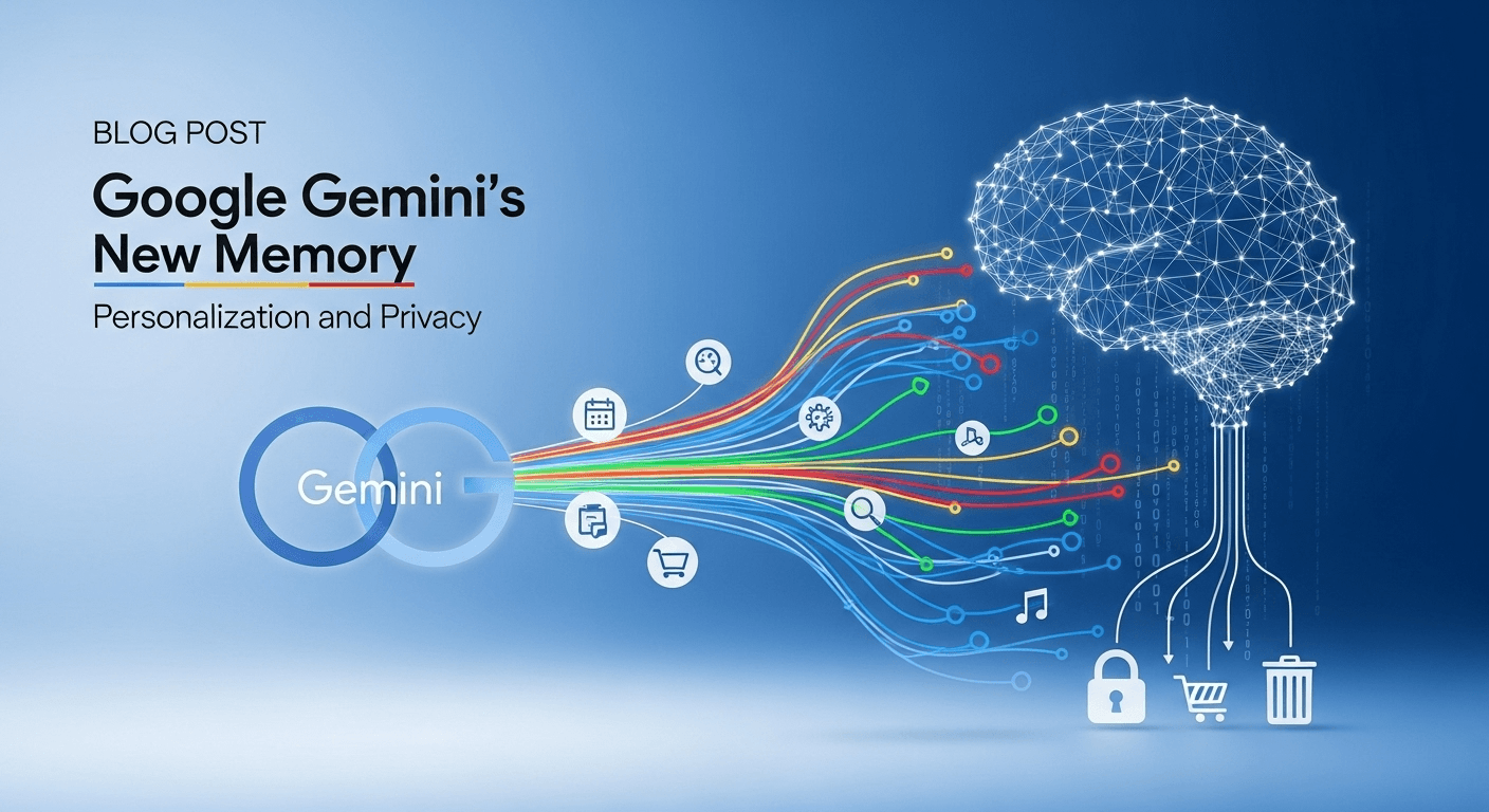 Illustration of Google Gemini's automatic memory feature with privacy controls