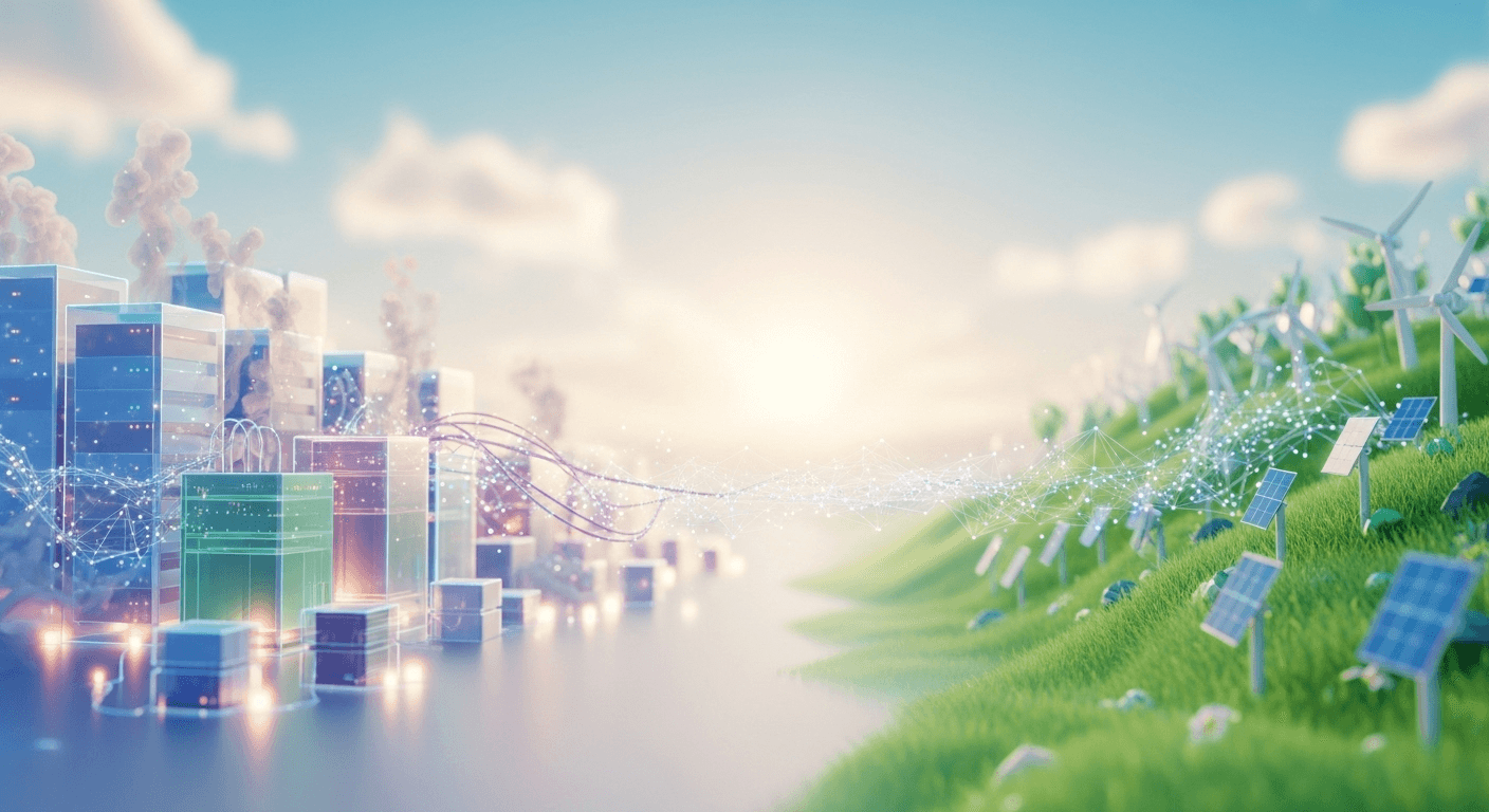Illustration of AI circuitry merging into a globe symbolizing climate