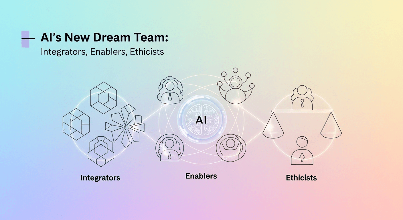 Three AI professionals collaborating on data and models