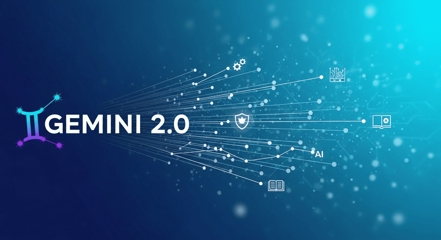 Google Gemini 2.0 interface displayed on a laptop and smartphone, symbolizing broad accessibility across devices.