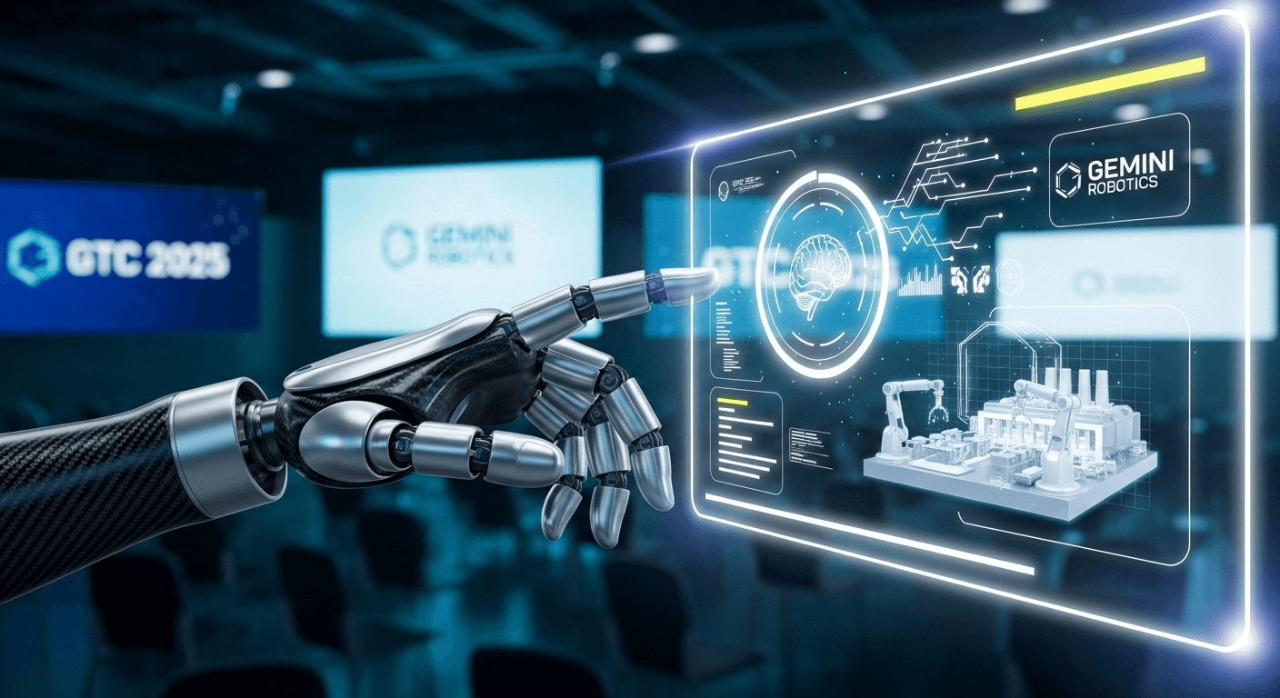 A mobile manipulator robot guided by a multimodal AI model picking items from a table