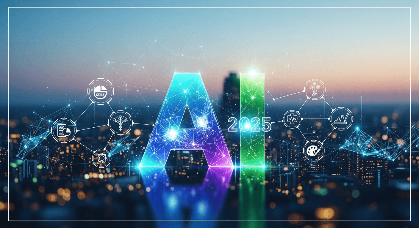 Generative AI trends in 2025 showcasing multimodal models, AI agents, and enterprise adoption