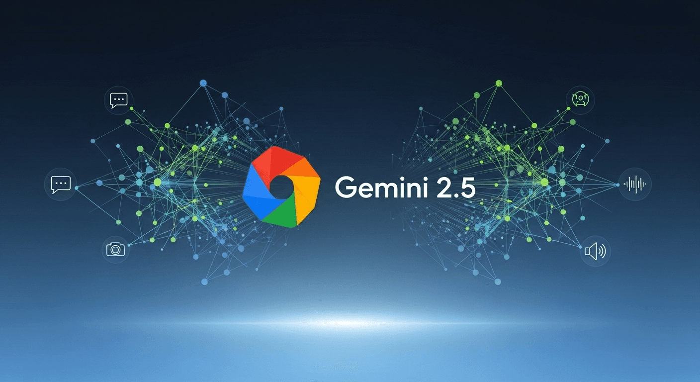 Illustration depicting the expansion of the Google Gemini 2.5 model family across devices and cloud services