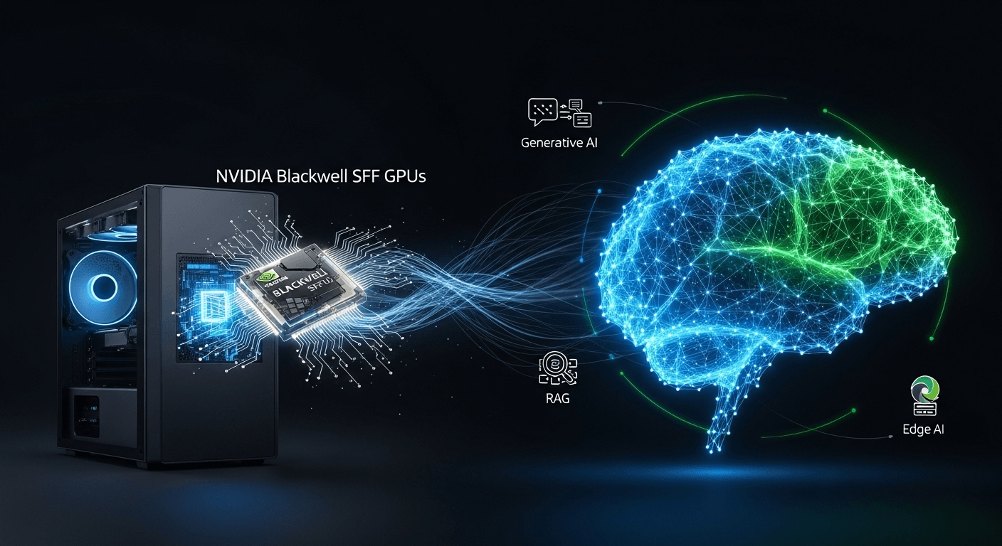 NVIDIA Blackwell small form factor GPU inside a compact workstation
