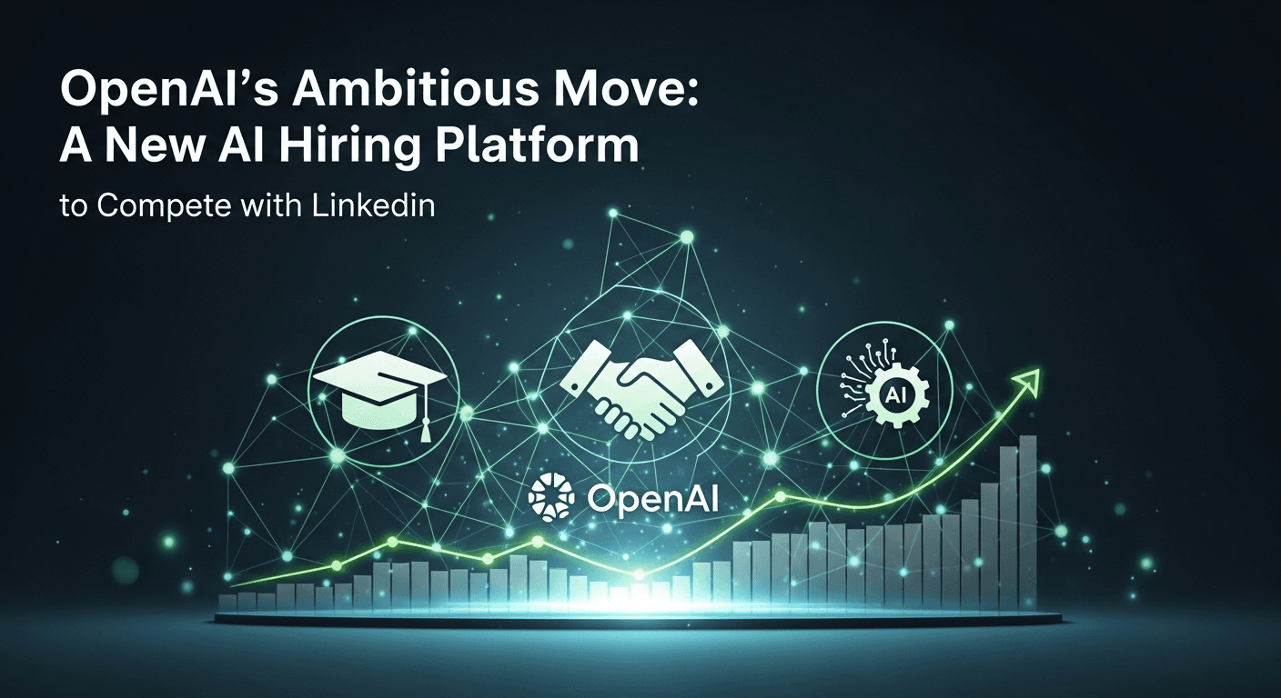 Concept illustration of an AI-powered hiring platform analyzing resumes and job descriptions