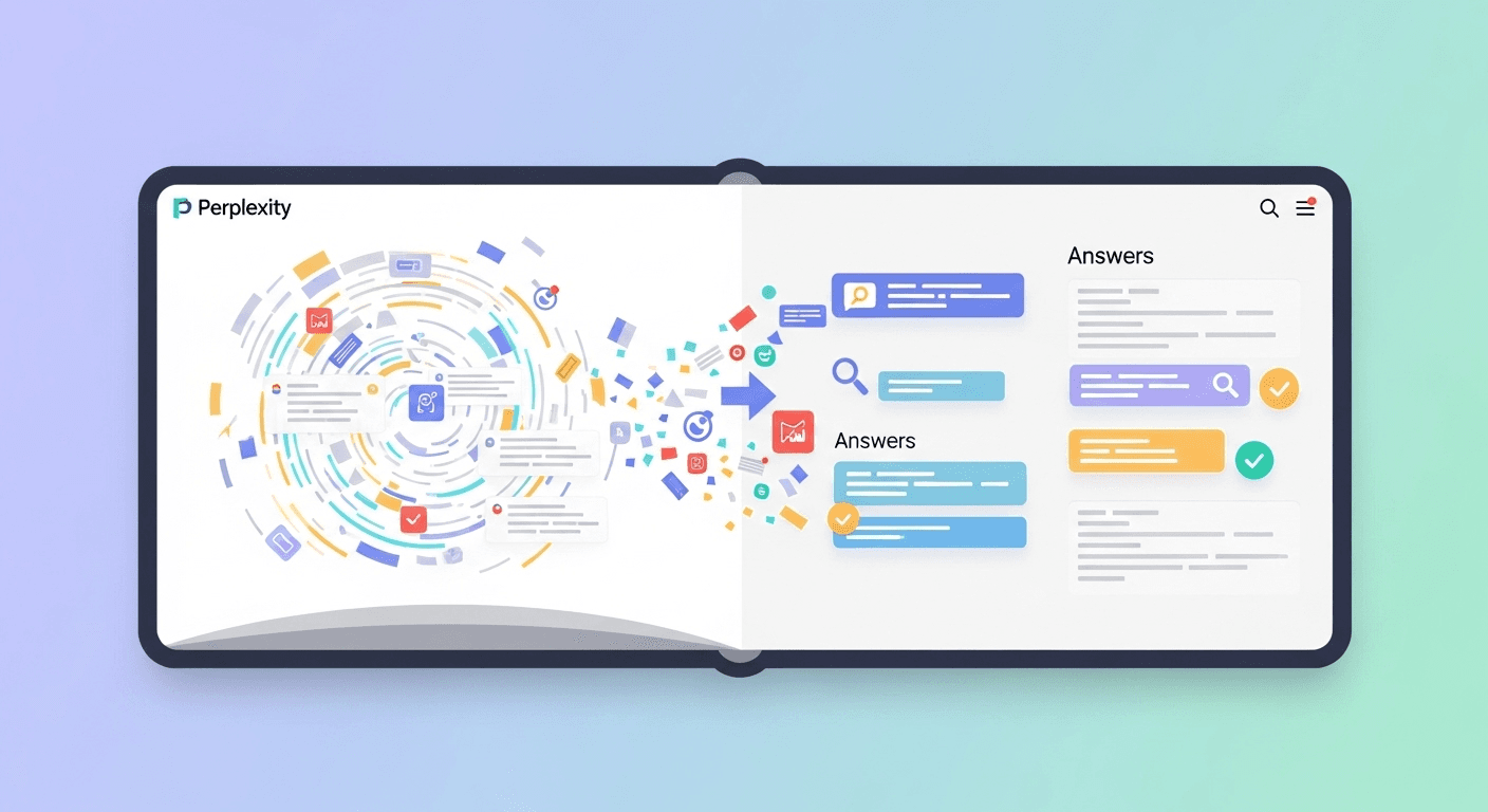 Perplexity AI interface displaying a cited answer in a desktop browser