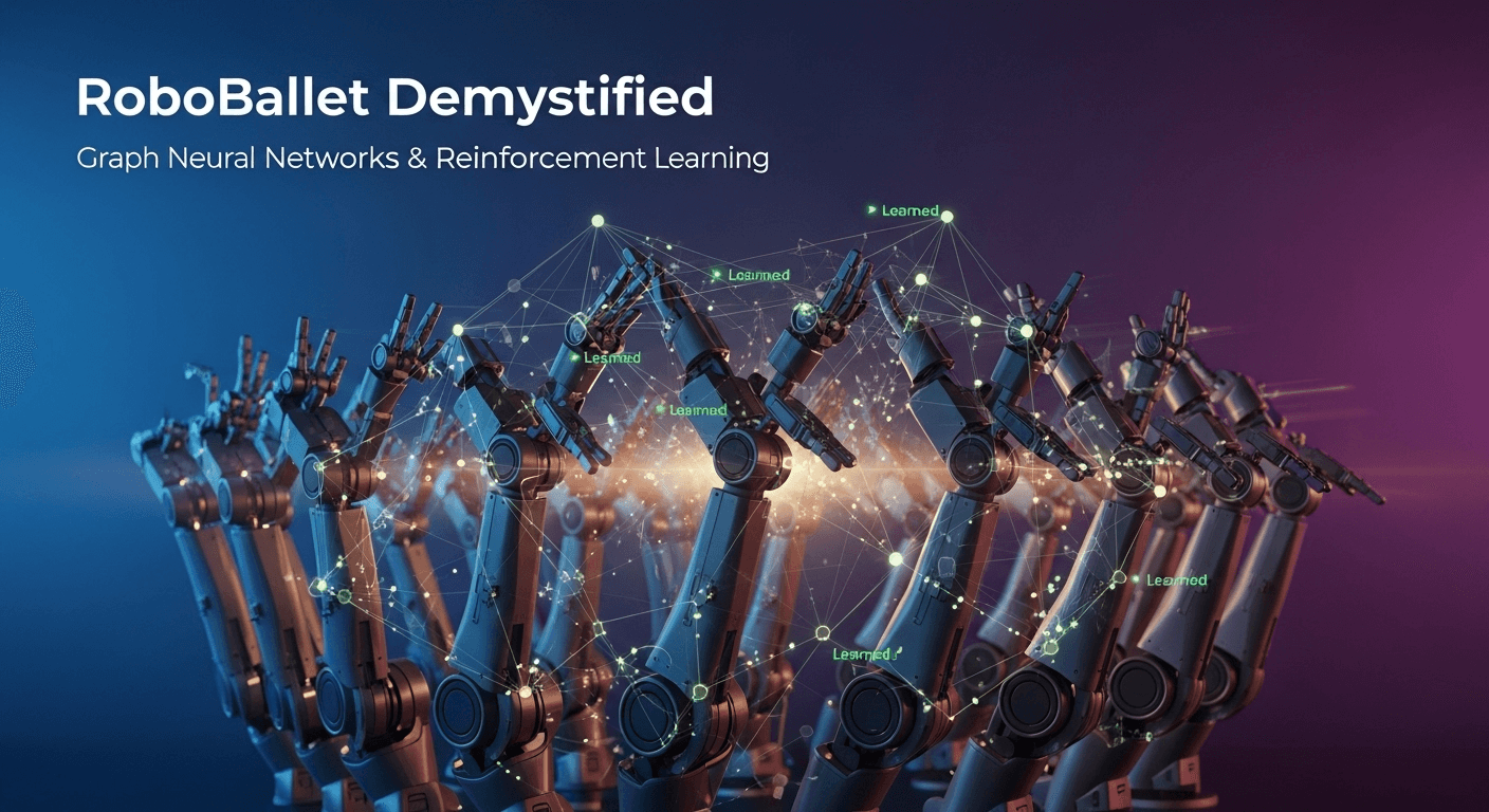 Multiple robot arms coordinating like a ballet using graph neural networks and reinforcement learning
