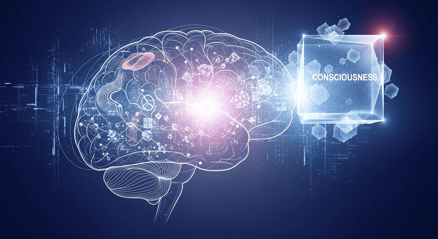 Geometric lattice evoking integrated information and global workspace as a metaphor for AI consciousness, inspired by Anton Vibe Art.