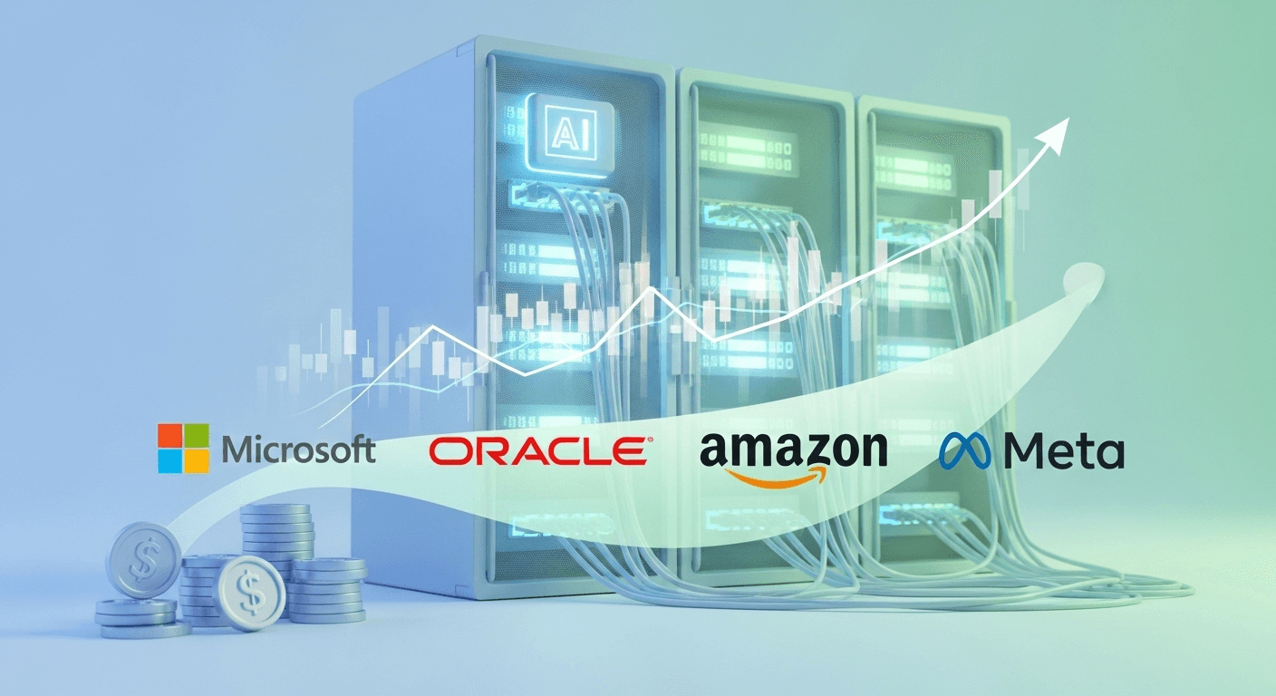 Modern data center filled with servers, illustrating the growth in AI infrastructure