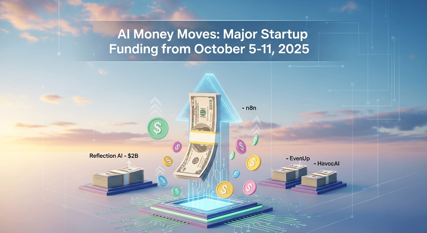 Collage of AI startup logos and funding amounts for October 5-11, 2025
