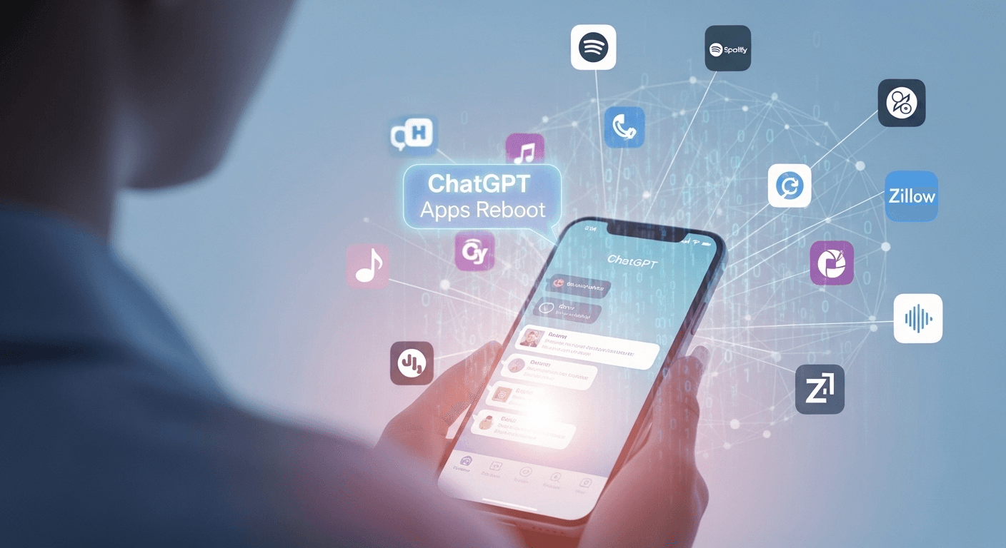 ChatGPT interface showing Spotify and Zillow apps working inside a conversation