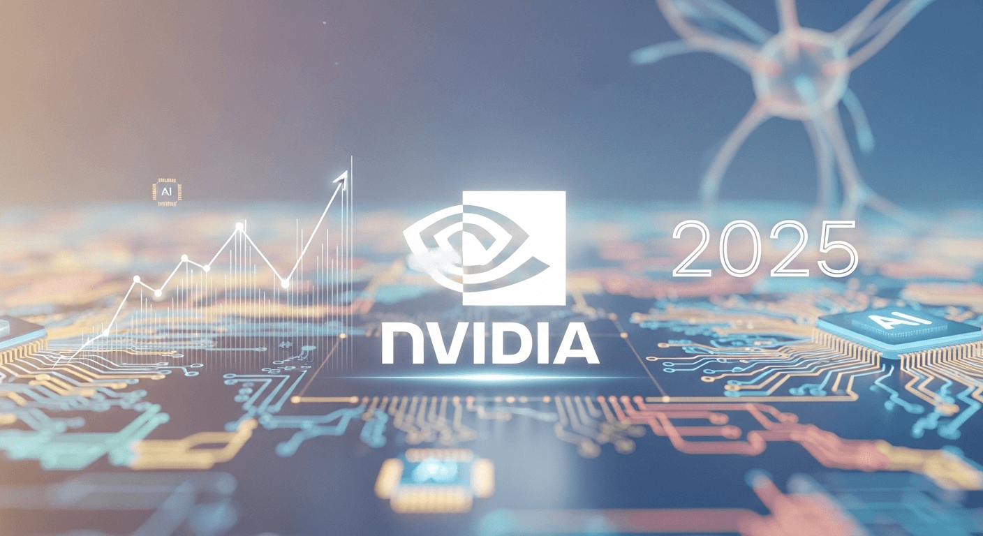 Nvidia data center GPUs and networking hardware powering an AI server rack in 2025