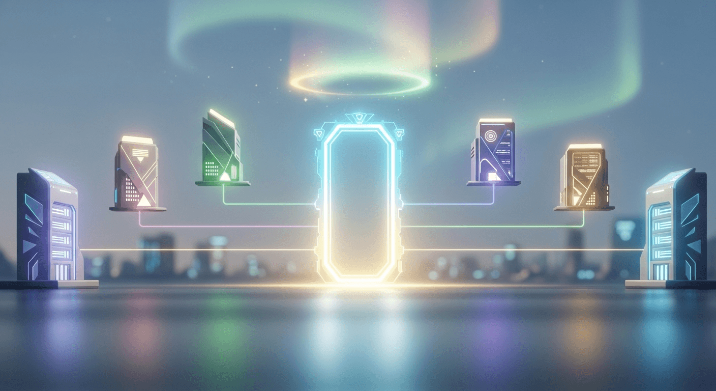 Concept illustration of a modern AI data center campus representing Stargate expansion across the United States