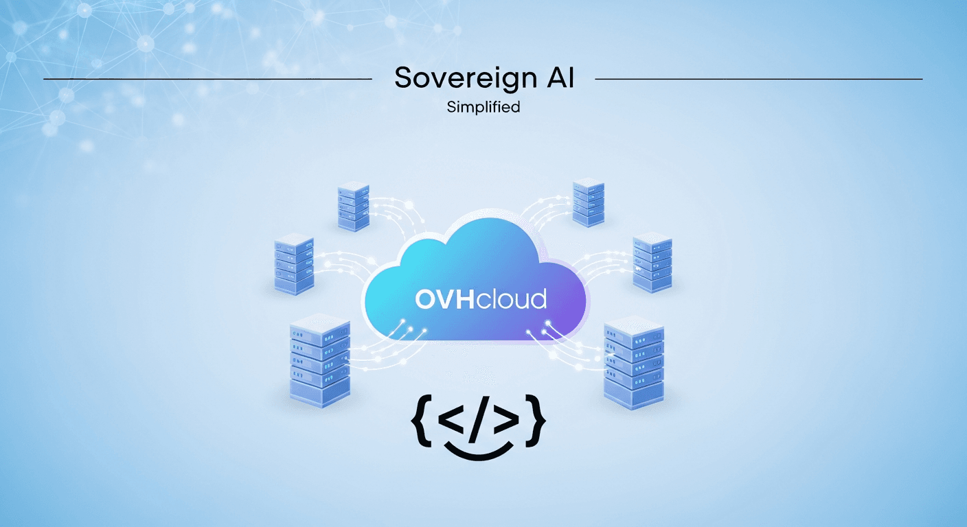 Diagram showing Hugging Face Inference Providers routing requests to OVHcloud AI Endpoints for sovereign AI.