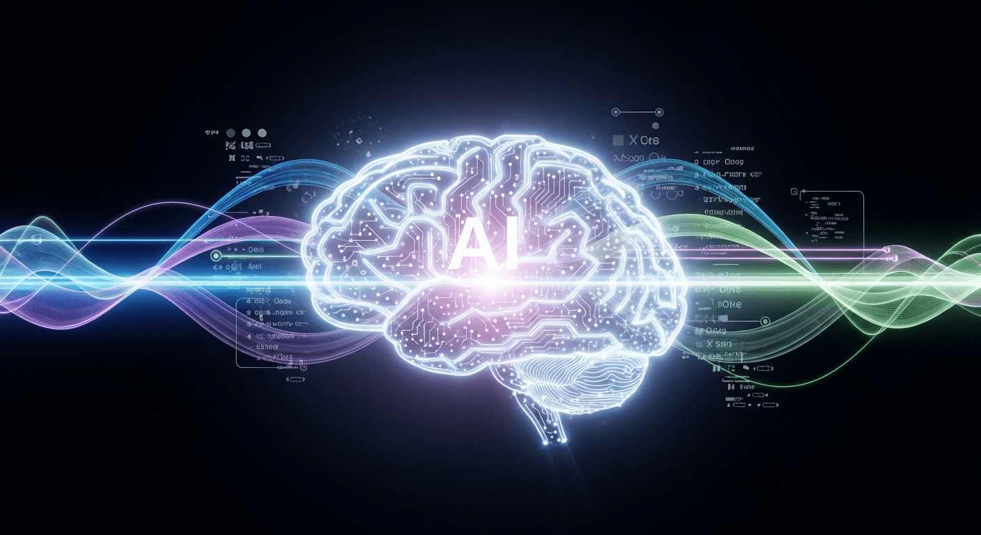 Abstract cloud of code lines forming the AWS logo colors, representing long-running AI coding agents