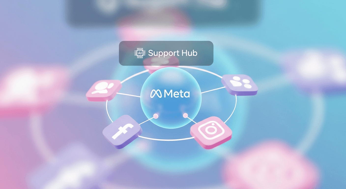 Illustration of Facebook and Instagram icons inside a shield, representing the new Meta support hub and stronger account security